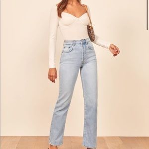 Reformation Cynthia High Rise Straight Jeans
